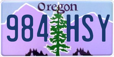 OR license plate 984HSY