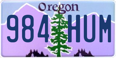 OR license plate 984HUM