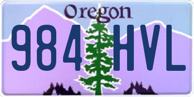 OR license plate 984HVL