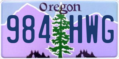 OR license plate 984HWG