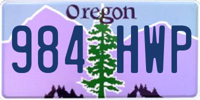 OR license plate 984HWP