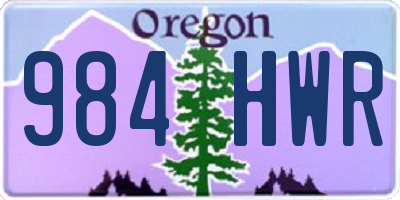 OR license plate 984HWR
