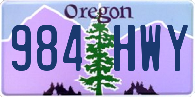 OR license plate 984HWY