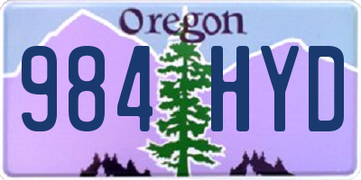 OR license plate 984HYD