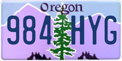 OR license plate 984HYG