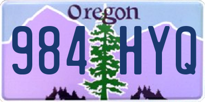 OR license plate 984HYQ