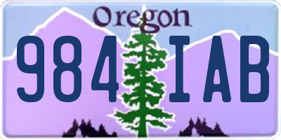 OR license plate 984IAB