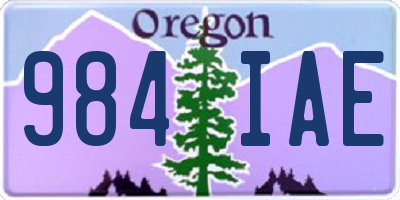 OR license plate 984IAE
