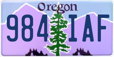 OR license plate 984IAF