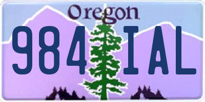 OR license plate 984IAL