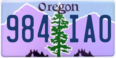OR license plate 984IAO