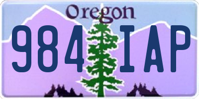 OR license plate 984IAP