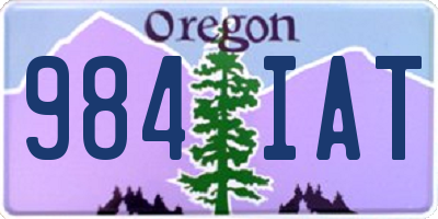 OR license plate 984IAT