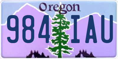 OR license plate 984IAU