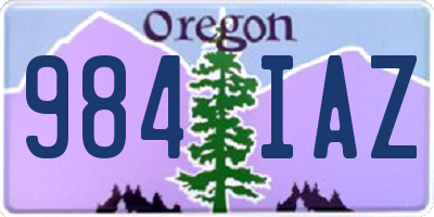 OR license plate 984IAZ