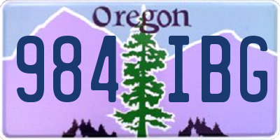 OR license plate 984IBG