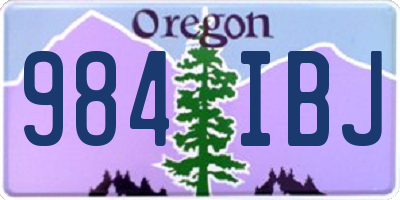 OR license plate 984IBJ