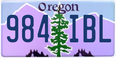 OR license plate 984IBL