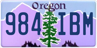 OR license plate 984IBM