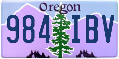 OR license plate 984IBV