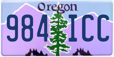 OR license plate 984ICC