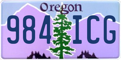 OR license plate 984ICG