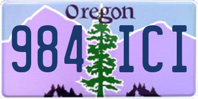 OR license plate 984ICI