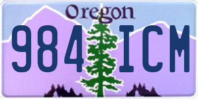 OR license plate 984ICM