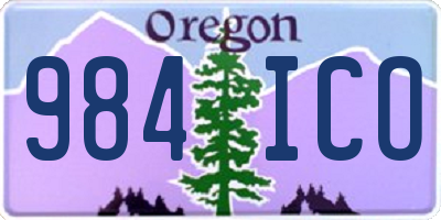 OR license plate 984ICO