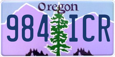 OR license plate 984ICR
