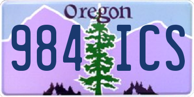 OR license plate 984ICS