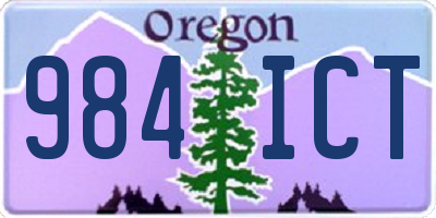 OR license plate 984ICT
