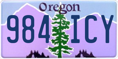 OR license plate 984ICY