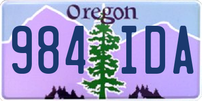OR license plate 984IDA