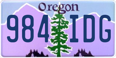 OR license plate 984IDG