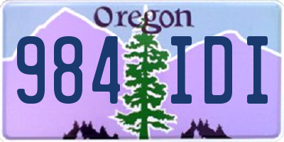 OR license plate 984IDI