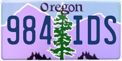 OR license plate 984IDS