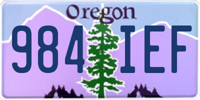 OR license plate 984IEF