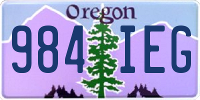 OR license plate 984IEG