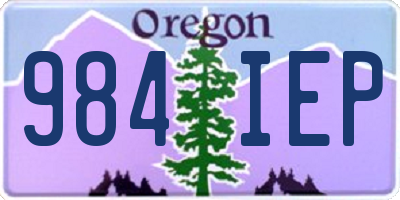 OR license plate 984IEP