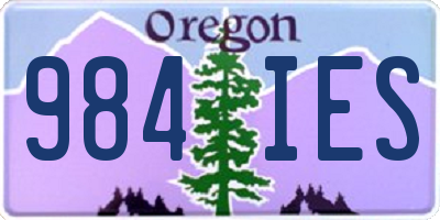 OR license plate 984IES