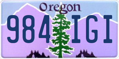 OR license plate 984IGI