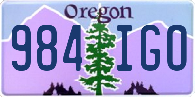 OR license plate 984IGO