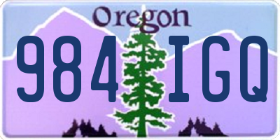 OR license plate 984IGQ