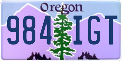 OR license plate 984IGT