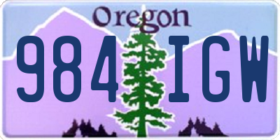 OR license plate 984IGW
