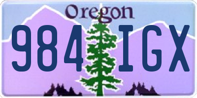 OR license plate 984IGX