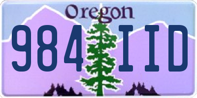 OR license plate 984IID