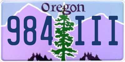 OR license plate 984III