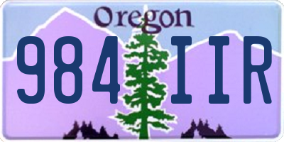 OR license plate 984IIR